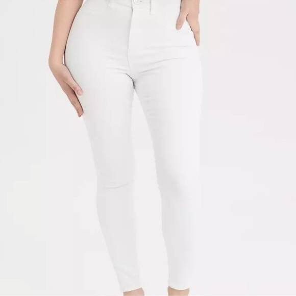 American Eagle jeans women’s white size 24 Curvy Hi-Rise  jeggings bright NWT - Picture 1 of 16